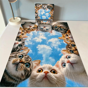 Cat Cat Watching Jigsaw Puzzle 1000 Pieces
